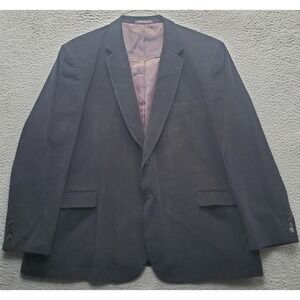 Chereskin Blazer Mens 52R Black Corduroy Inner Pockets Notch Lapel Double Vented